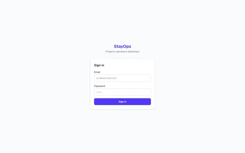 StayOps Login — live unter stayop.net