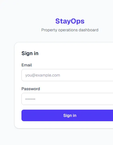 StayOps Mobile-Ansicht — PWA auf dem Smartphone